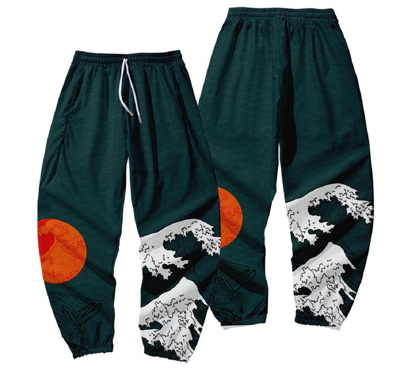 美國Fools Day Sun and Wave Pants - 中性長褲/短褲 - 尼龍 綠色