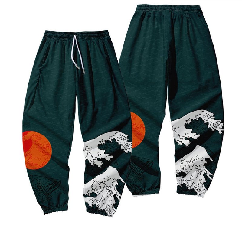 美國Fools Day Sun and Wave Pants - 長褲/短褲 - 尼龍 綠色