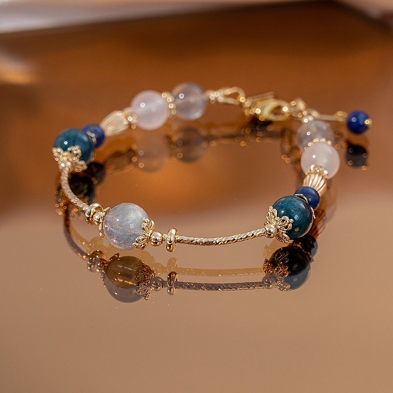 Gentle Temptation‧ Sri Lanka Blue Apatite Moonstone Bracelet-E40023 - Bracelets - Crystal 
