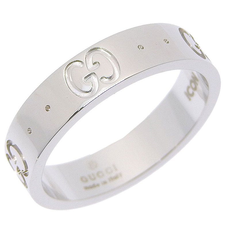 【日本直送】グッチ GUCCI アイコン 7.5号 リング・指輪 K18WG 約3.5g レディース【中古】 - 戒指 - 貴金屬 銀色