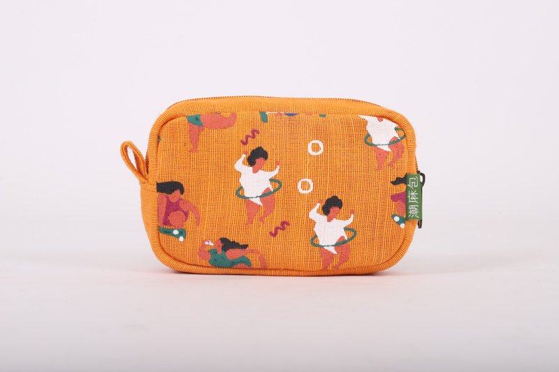 Sporting Charming Girls Cosmetic KK JuteBag - ORG - Toiletry Bags & Pouches - Cotton & Hemp Orange