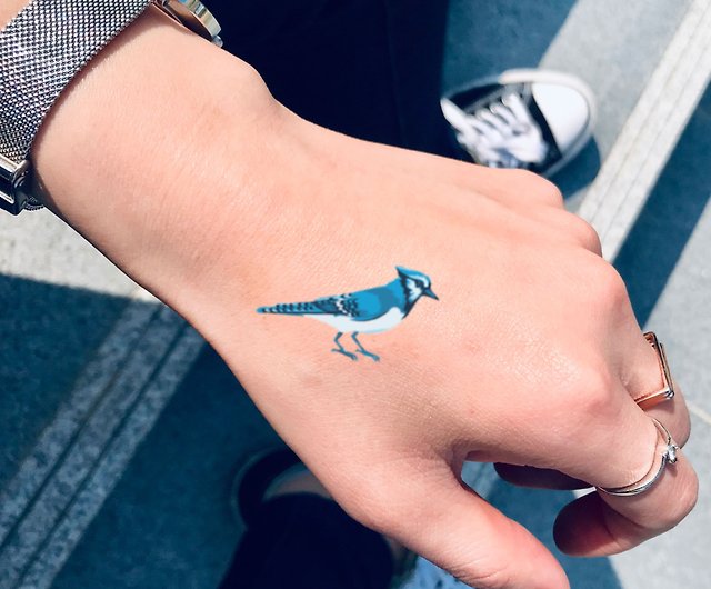 Blue Jay Temporary Tattoo Sticker Set Of 2 Ohmytat Shop Ohmytat Temporary Tattoos Pinkoi