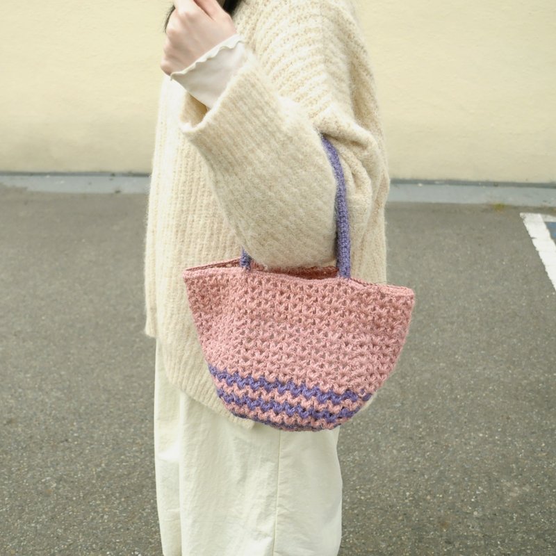 Juice Linen small woven bag/handbag/outgoing bag/lunch bag - Handbags & Totes - Cotton & Hemp Multicolor