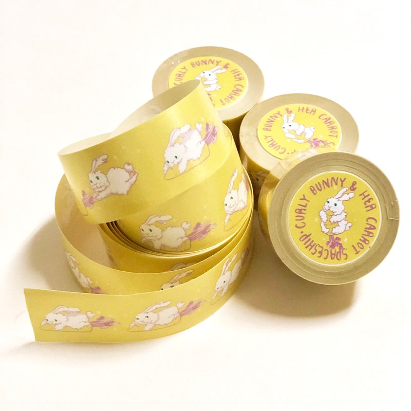 卷卷兔與蘿蔔飛行器 | 紙膠帶 - 紙膠帶/和紙/PET - 紙 黃色