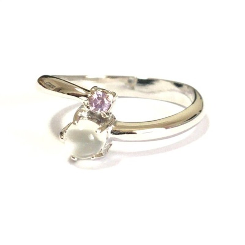 MOONSTONE DIAMOND RING - แหวนทั่วไป - โลหะ สีเงิน