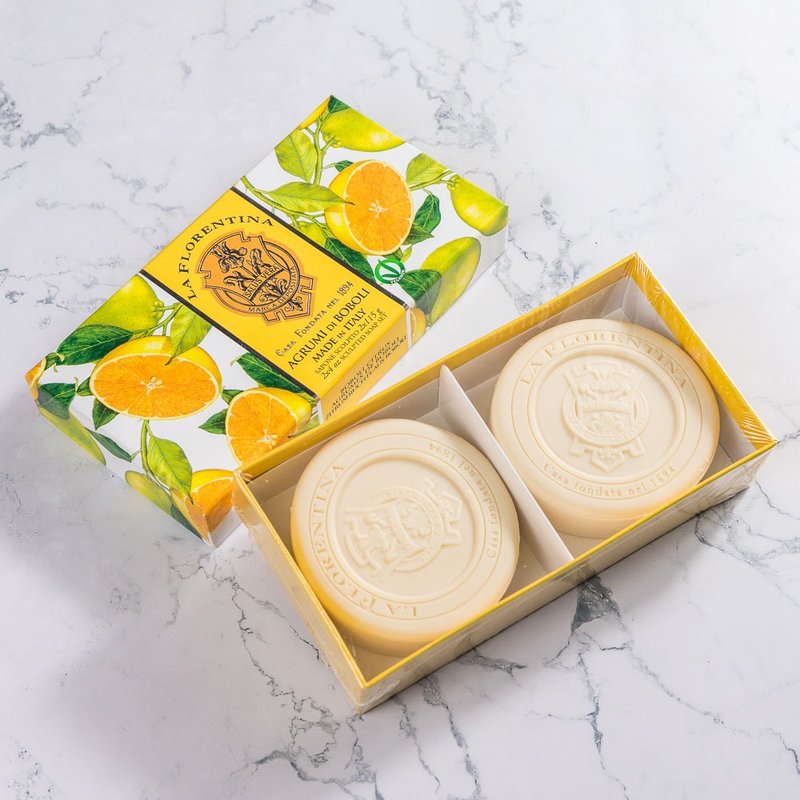 [Handmade Soap Gift Box] Italian Handmade Fragrance Soap 115g 2-piece Gift Box Set-Boboli Citrus - สบู่ - วัสดุอื่นๆ สีส้ม