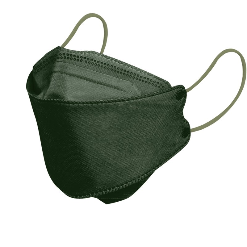 韓式4D醫療口罩 橄欖綠10片裝 - 口罩/口罩收納套 - 其他材質 綠色