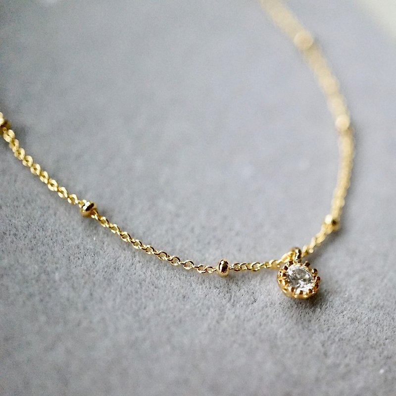 ITS-971 [Ankle series, mini drill] copper plated bracelet anklet necklace. Very detailed 1mm - สร้อยข้อมือ - โลหะ สีทอง