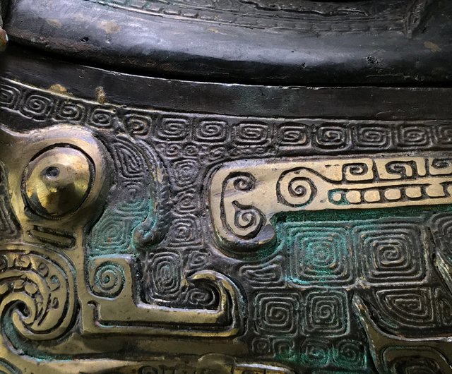 仿古青銅牛型觥青銅器犧牛觥銘文商周牛型尊犧尊樽古玩山奇藝術