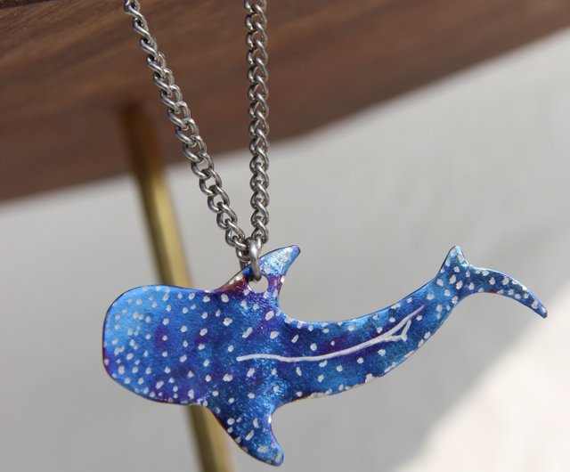 手作りx純チタン ジンベエザメ（豆腐鯊）ネックレスx海水に触れても