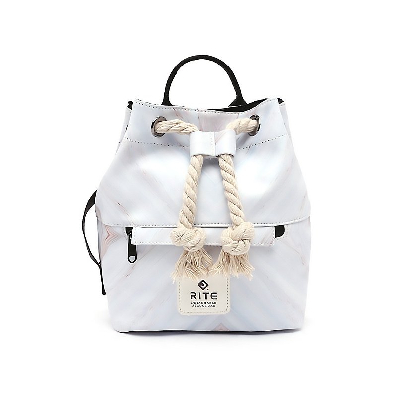 [RITE] Le Tour Series - Dual-use Boxing Small Backpack - Marble Shallow - Messenger Bags & Sling Bags - Waterproof Material White