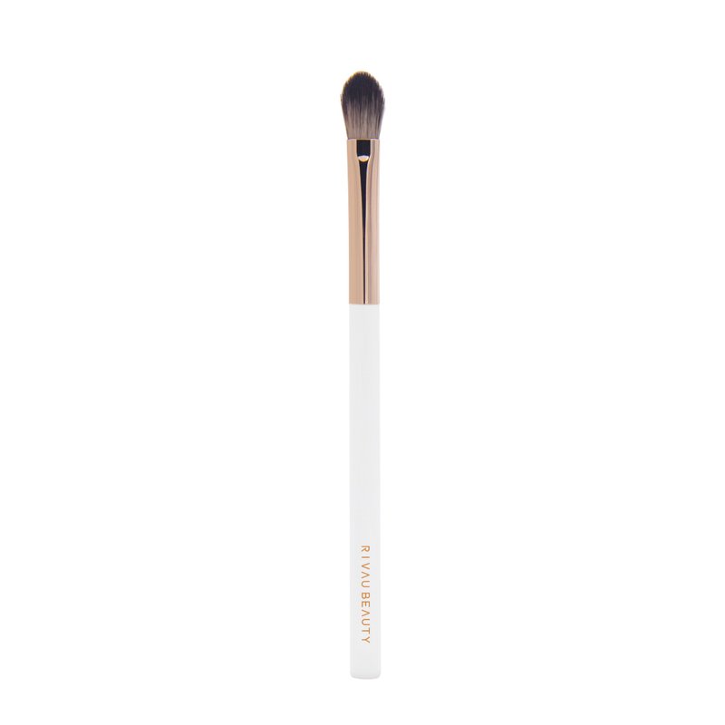 E62 Medium Eyeshadow Brush - Minimalist White Brush Series I Fiber Bristle Makeup Brush Makeup Brush Eyeshadow - Makeup Brushes - Other Materials White