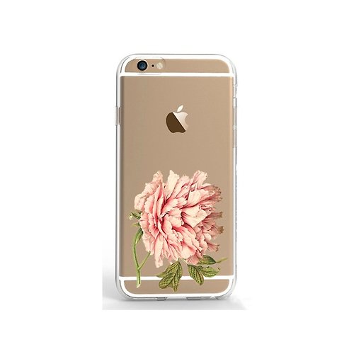 ModCases Clear Samsung Galaxy case clear iPhone case pink rose 1202