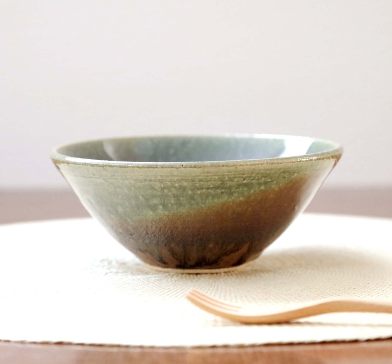 Oribe and black tea bowl 2 - Bowls - Pottery Green