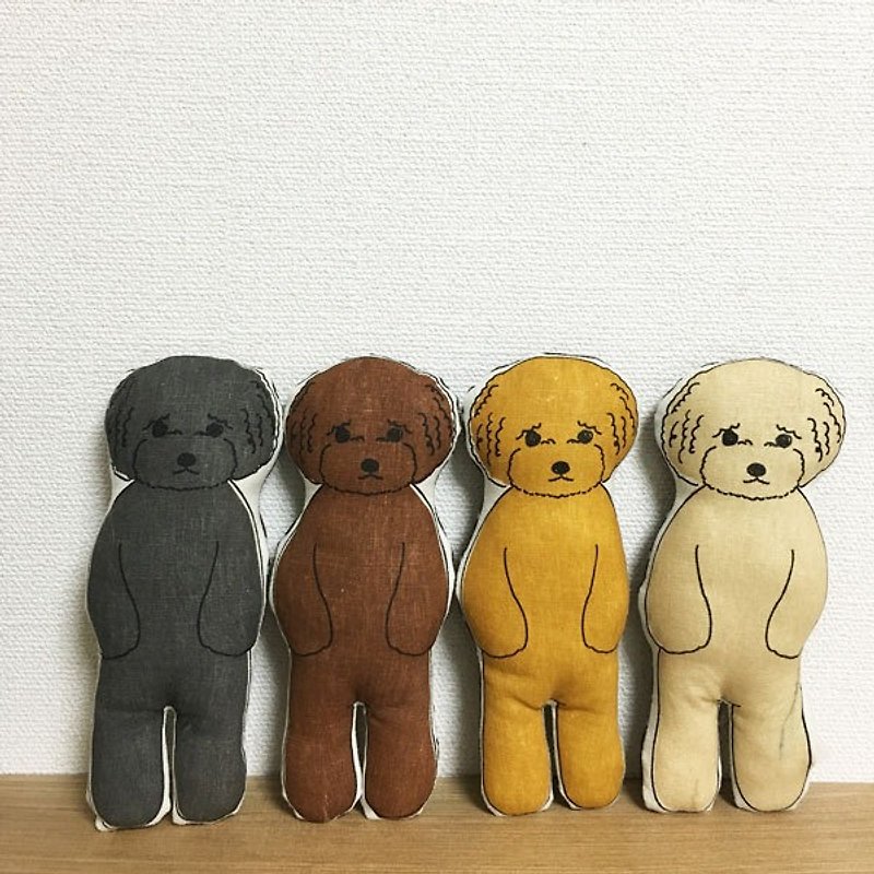 Afro toy poodle Nuigurumi pocket size - ตุ๊กตา - ผ้าฝ้าย/ผ้าลินิน สีนำ้ตาล