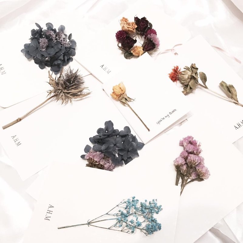 I said the flower dried flower card - Cards & Postcards - Paper White