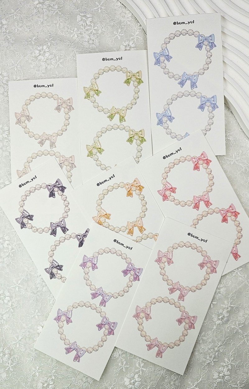 Frilly Pearl Wreath Collage Decor - 便條紙/便利貼 - 紙 多色
