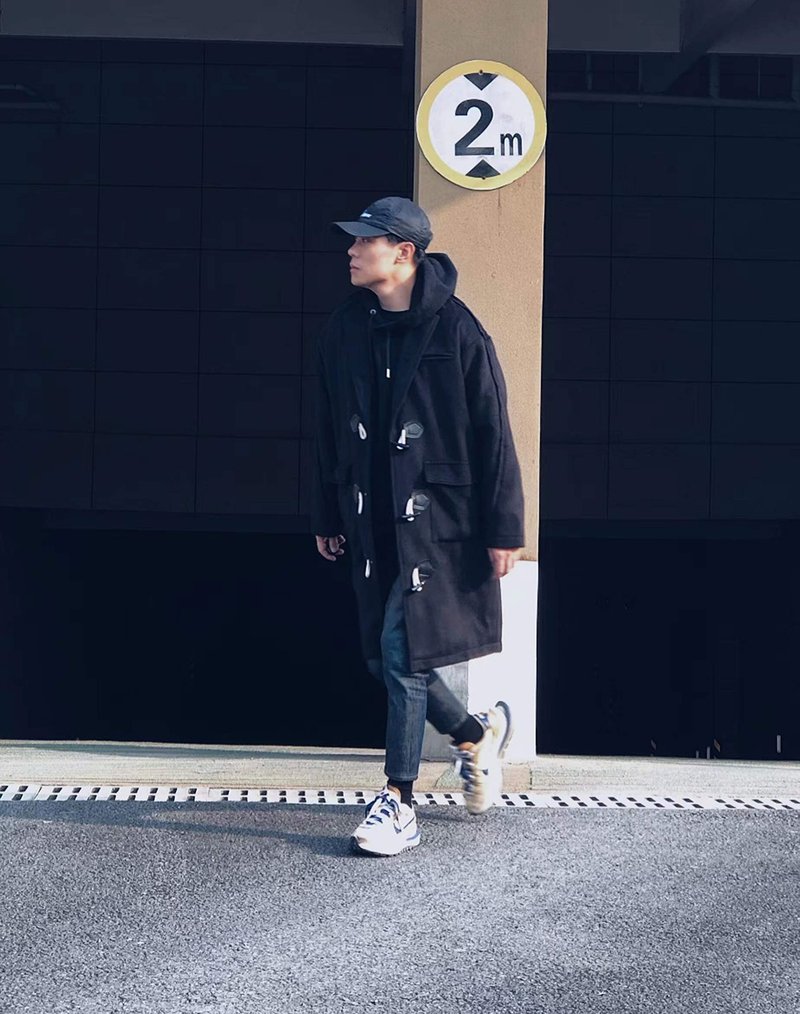 CITYBOY 日系中長款牛角扣大衣外套 - 男夾克/外套 - 其他材質 黑色
