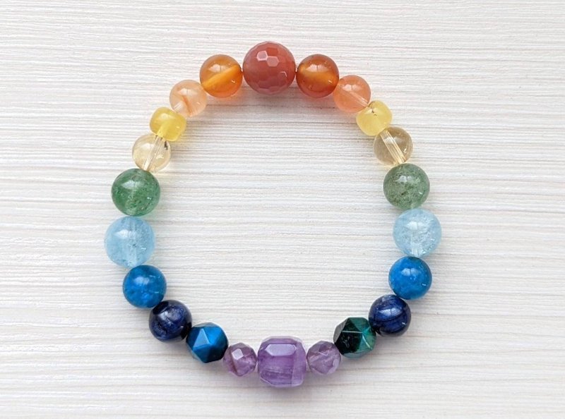 Full Chakra Lifting Rainbow Series Crystal Bracelet - Courage - สร้อยข้อมือ - คริสตัล 