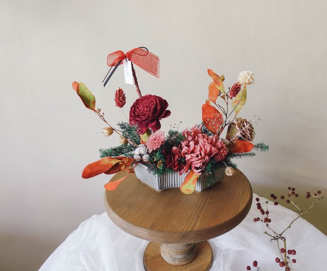 體驗 21年1月限定課賀年永生輪菊小桌花 設計館樸實有花artless Florist 植栽 花藝 Pinkoi