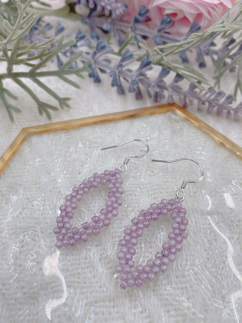 Grape Marbled Marbled Earrings - Earrings & Clip-ons - Plastic Purple