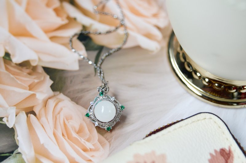 古典美人 - 925銀母乳飾品項鍊 - 項鍊 - 銀 白色