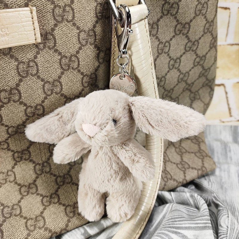 Jellycat Bag Charm Bashful Bunny Beige Bag Charm - Charms - Polyester Khaki
