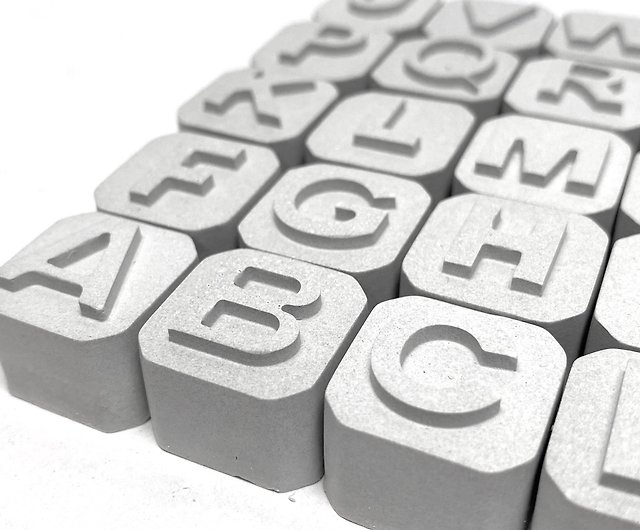 セメント英語アルファベットブロック 26文字セット 拡散石 装飾品 ショップ Snroom 置物 Pinkoi