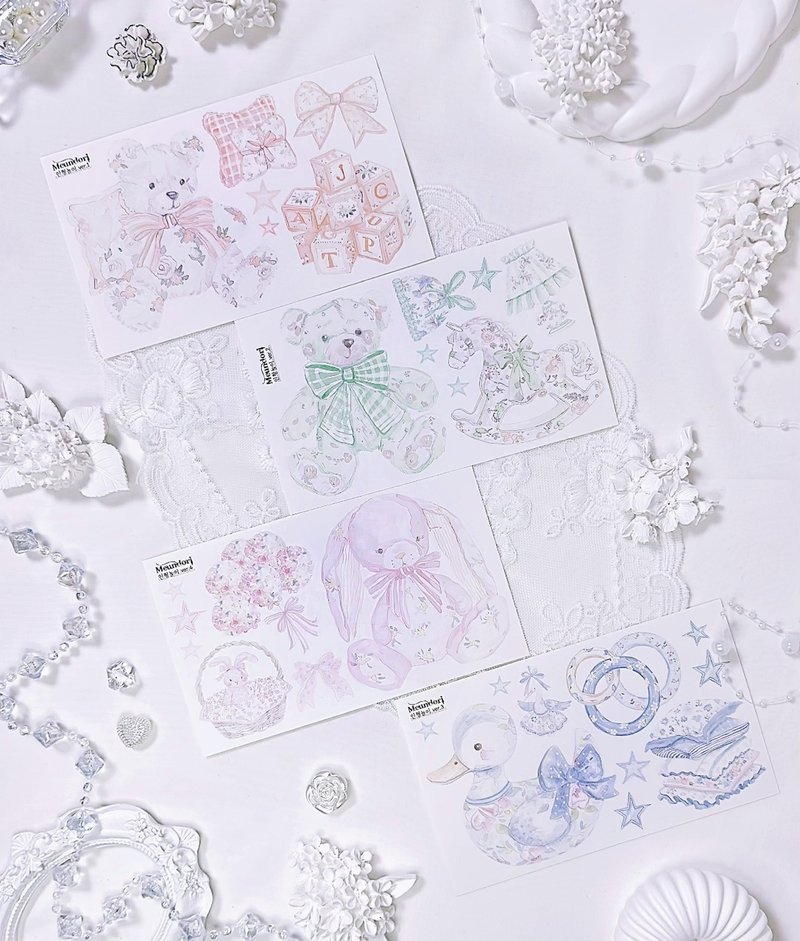 doll play for Spring paper sticker - 貼紙 - 紙 