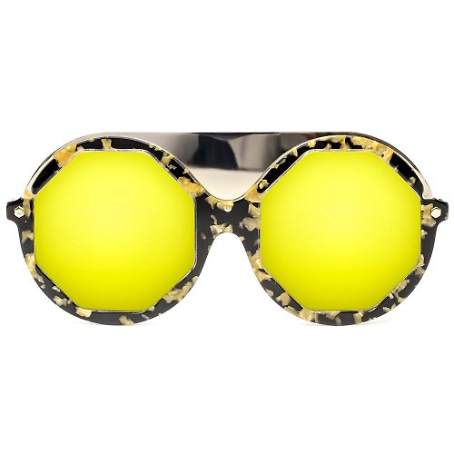 HEX Eyewear 墨鏡 | 太陽眼鏡 | 黑色玳瑁造型圓框 | 義大利製|膠框眼鏡