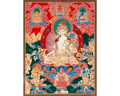 Boudha Stupa Thanka Centre 白度母唐卡 長壽與安寧的祝福