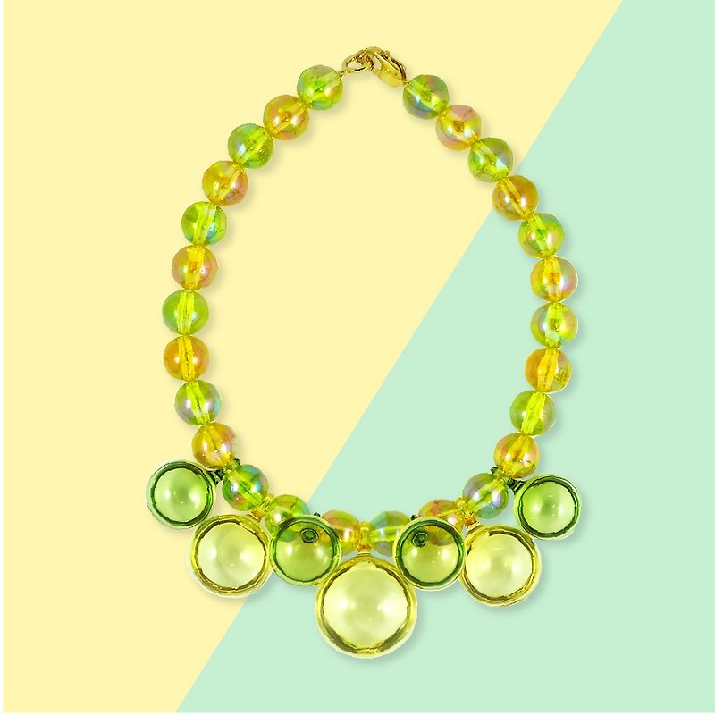 POP statement necklace (lemon) - Necklaces - Glass Multicolor