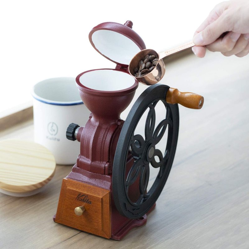 [Japan] Kalita Dial Mill Hand Grinding Machine (Classic Red) - เครื่องทำกาแฟ - โลหะ สีแดง