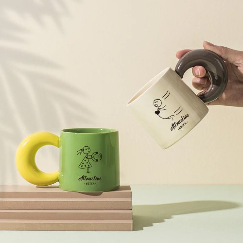 Giveco 氹人專門店 【客製化】大耳朵咖啡杯子刻字情人節禮物簡約馬克杯