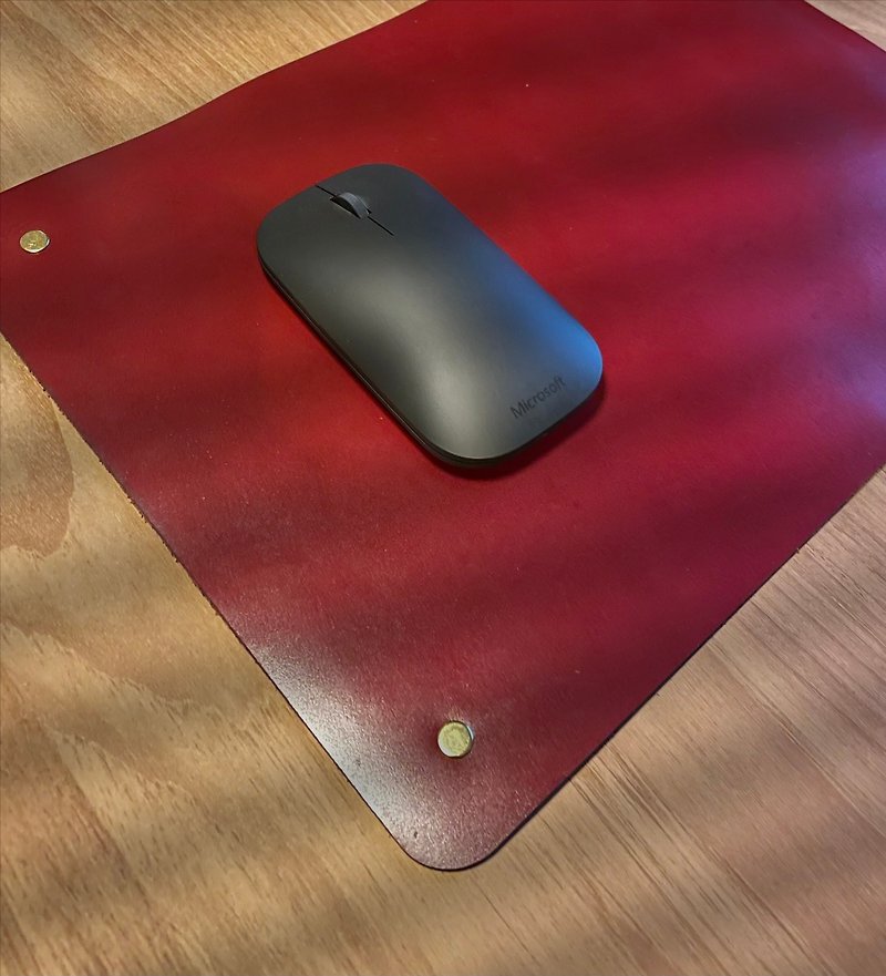 [24hr fast delivery custom gift] covetous - custom mouse pad / writing pad / genuine leather / top layer leather - Mouse Pads - Genuine Leather Red