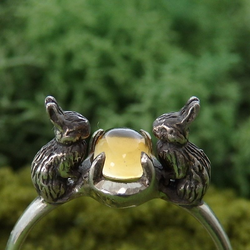 Rabbit ring L black finish - General Rings - Gemstone 
