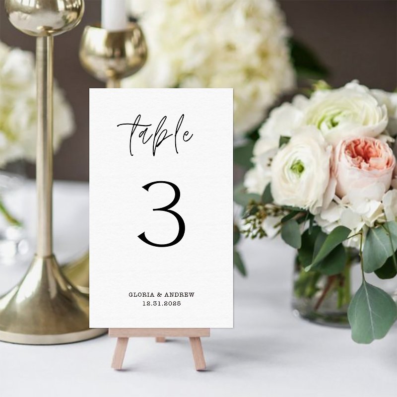 Wedding banquet venue table card table decoration table card wedding favors - การ์ด/โปสการ์ด - กระดาษ ขาว