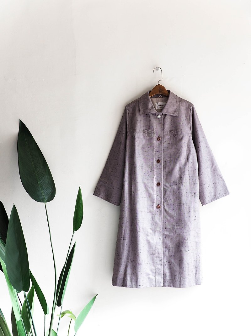 Heshui Mountain - Chiba Grey Purple Fragrance Youth Handbook Antique Thin Trench Coat French_coat dustcoat jacket coat oversize vintage - Women's Casual & Functional Jackets - Polyester Purple