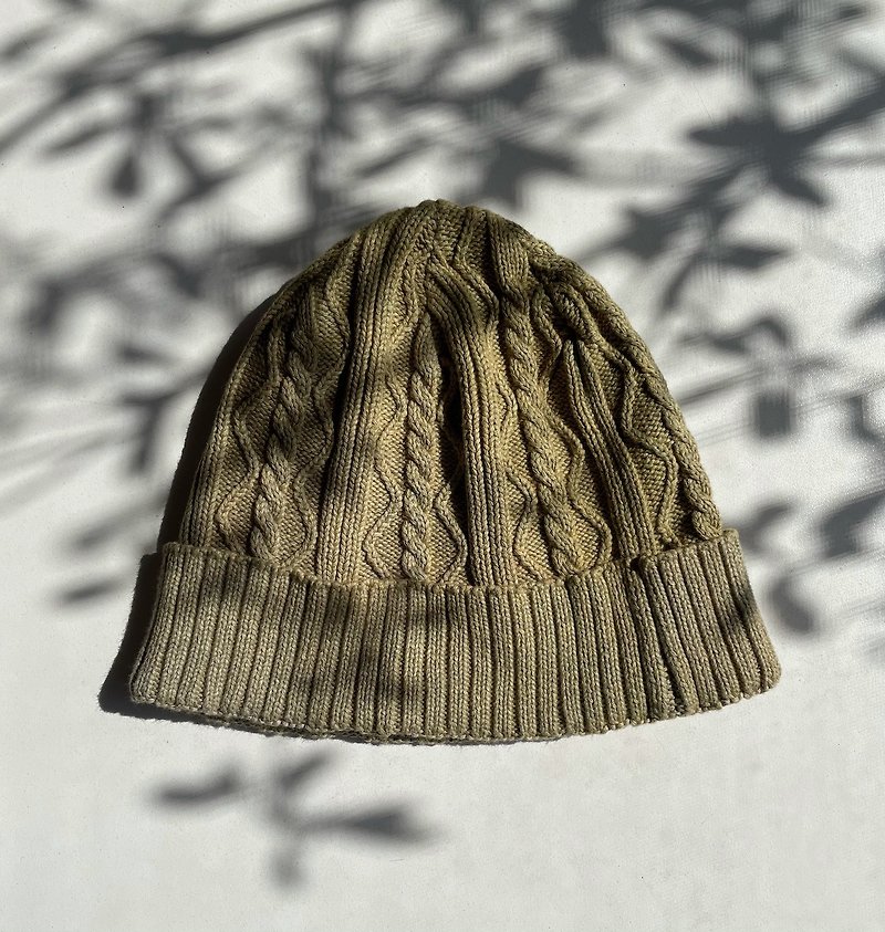 Knitted cap cotton Plant dyeing Plant dyeing Grayish Yellow