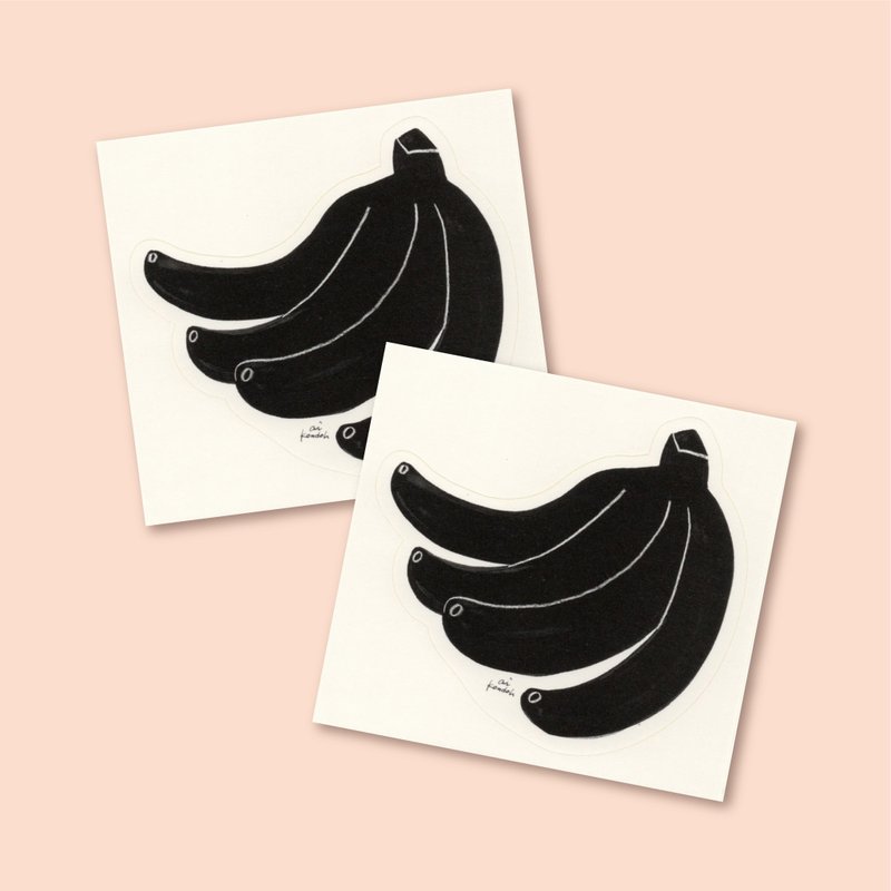 Stickers【banana】2 pieces set - Stickers - Paper Black