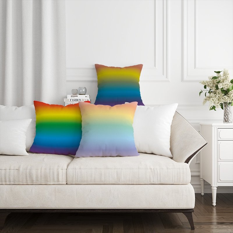 Brand printed pillowcase HC1115 rainbow stripes - หมอน - เส้นใยสังเคราะห์ 