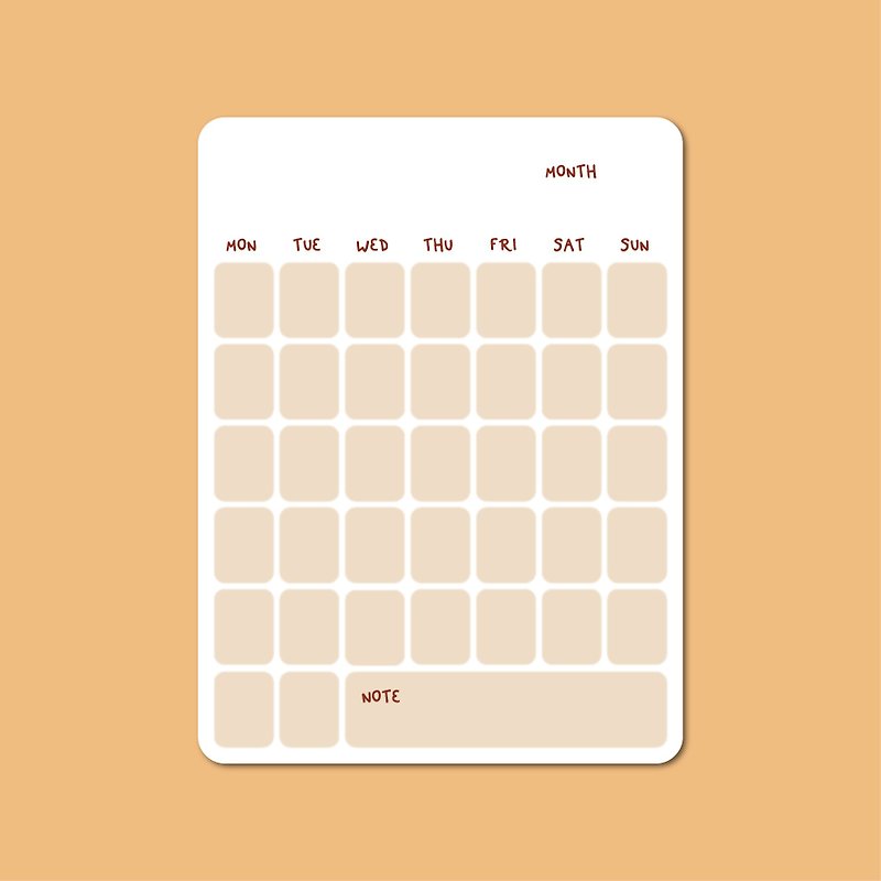 【Customized】Monthly Calendar Sticker - Stickers - Paper Multicolor