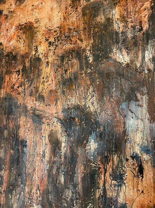 抽象的な錆スタイルのアクリル絵画オリジナルの手作りの壁アート