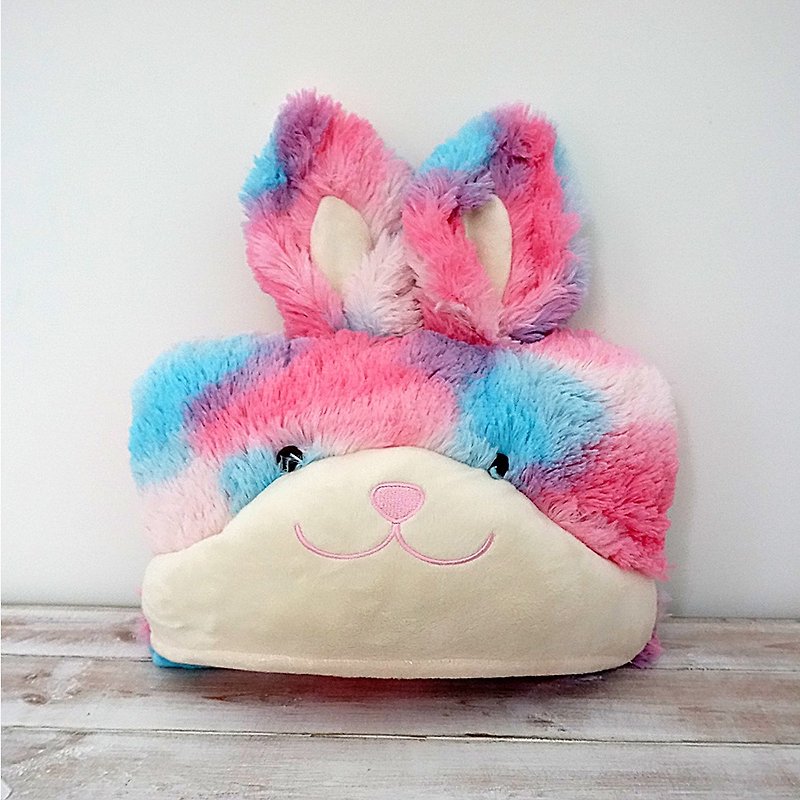 CANDY BEAR Bubblegum Bunny Cloak & Storage Blanket - Blankets & Throws - Polyester Multicolor