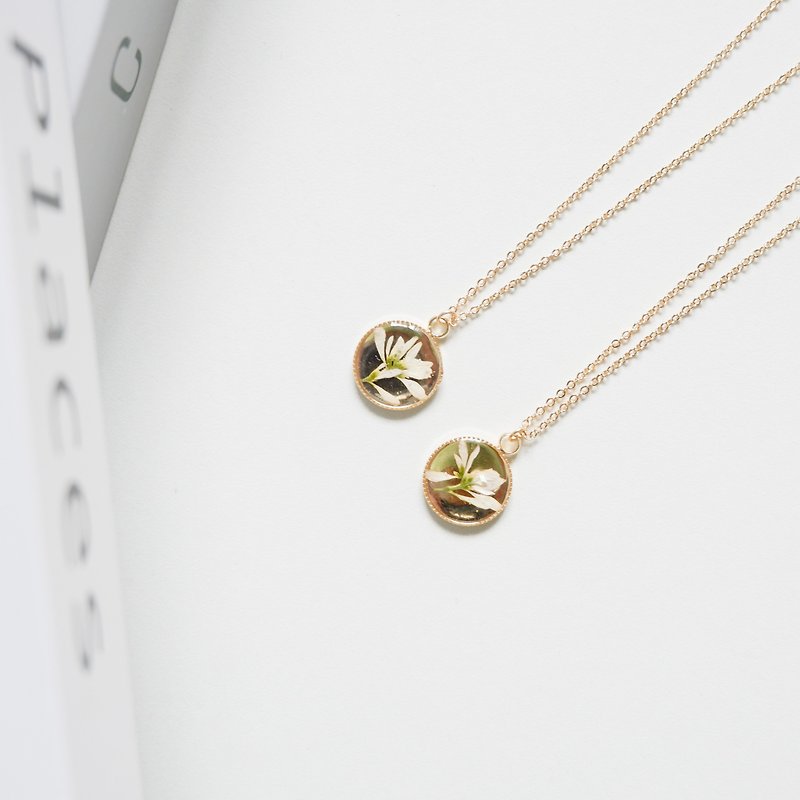 Necklace 14k Gold flower Risin - 項鍊 - 植物．花 