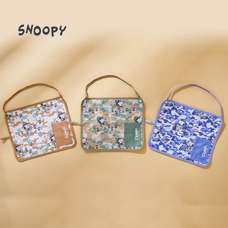 Snoopy史努比 迷彩森林多功能餐具收納袋(餐墊、圍兜) - 其他 - 聚酯纖維 