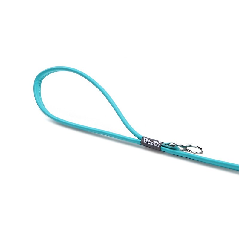 [tail and I] nature concept leather leash lake blue M - ปลอกคอ - หนังเทียม สีน้ำเงิน
