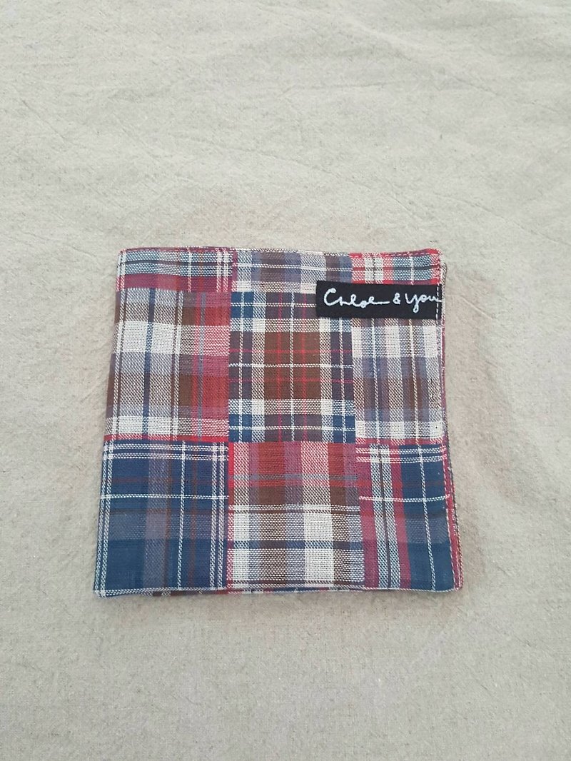 Double gauze handkerchief (checkers) - Handkerchiefs & Pocket Squares - Cotton & Hemp 