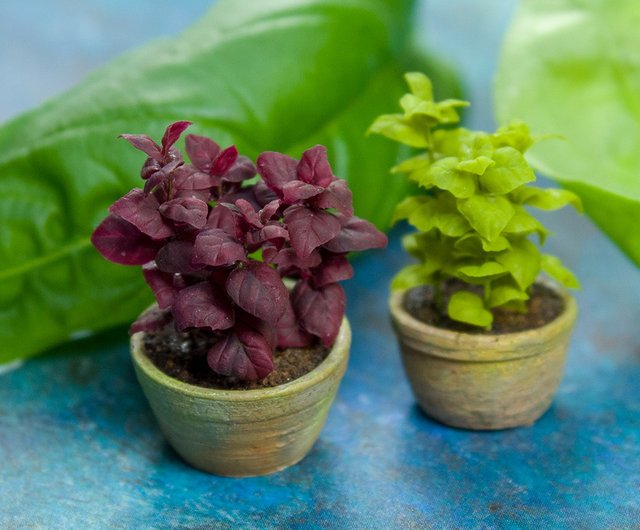 Digital TUTORIAL Miniature basil plant with air dry clay PDF