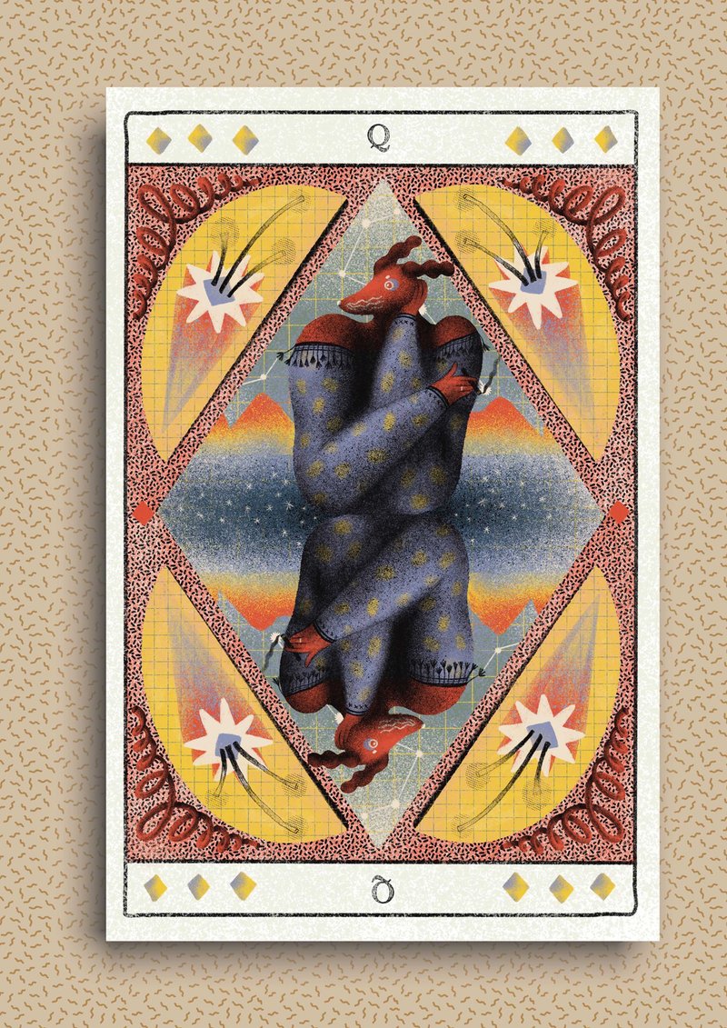 Playing cards series - Queen of diamonds - Posters - Paper Multicolor